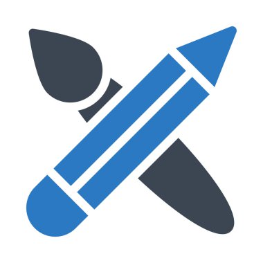 fırça glif renk vektör simgesi