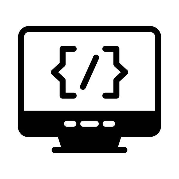 Programmierung Glyph Flat Icon — Stockvektor