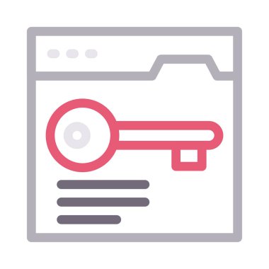 web kilidi renk çizgisi simgesi