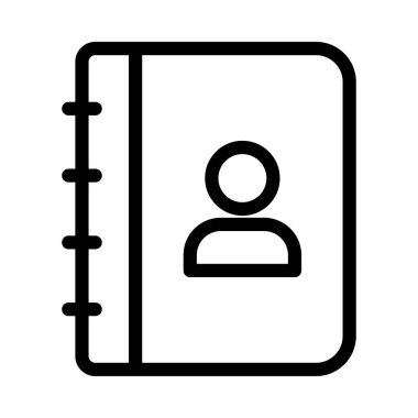 kişi defteri ince çizgi simgesi