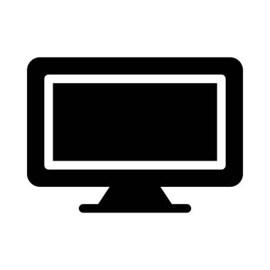 monitör glyph düz simgesi
