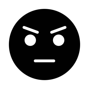 yüz glyph düz simgesi