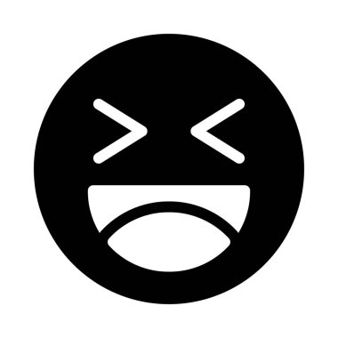 gülmek glyph düz simgesi