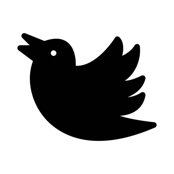 Vogel Glyphe Flache Ikone — Stockvektor
