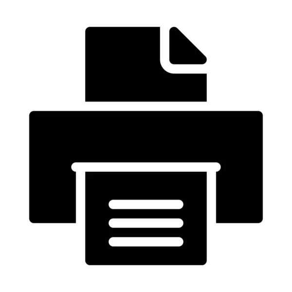 Fax Glyphe Icône Plate — Image vectorielle
