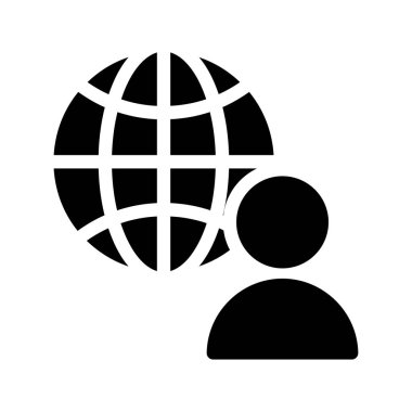 profil glyph düz simgesi