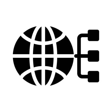 küresel glyph düz simgesi