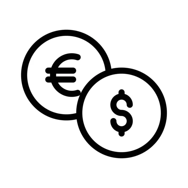 Pictogram Van Dunne Lijn Van Dollar — Stockvector