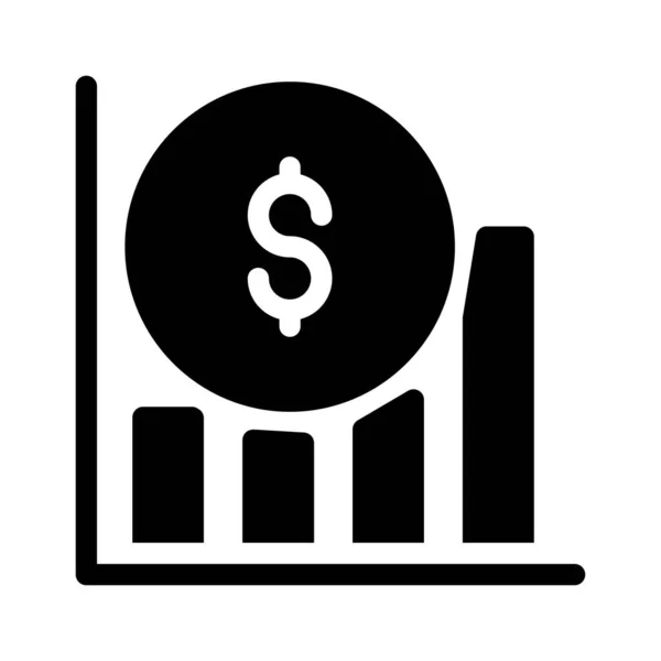 Ikon För Diagram Glyf Flat — Stock vektor