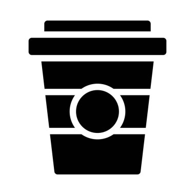 kağıt fincan glyph düz simgesi