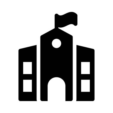 kolej glyph düz simgesi