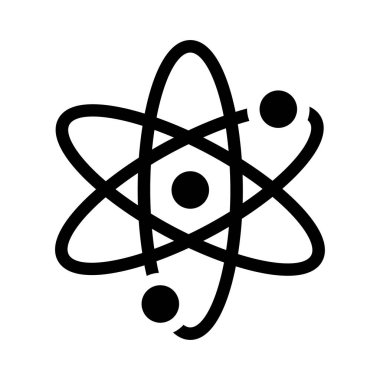 atom glyph düz simgesi