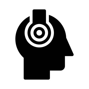 zihin glyph düz simgesi