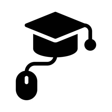 eğitim glyph düz simgesi