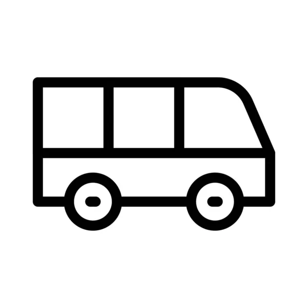 Icono Línea Delgada Bus — Vector de stock