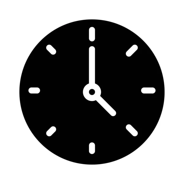 Reloj Glifo Icono Plano — Archivo Imágenes Vectoriales