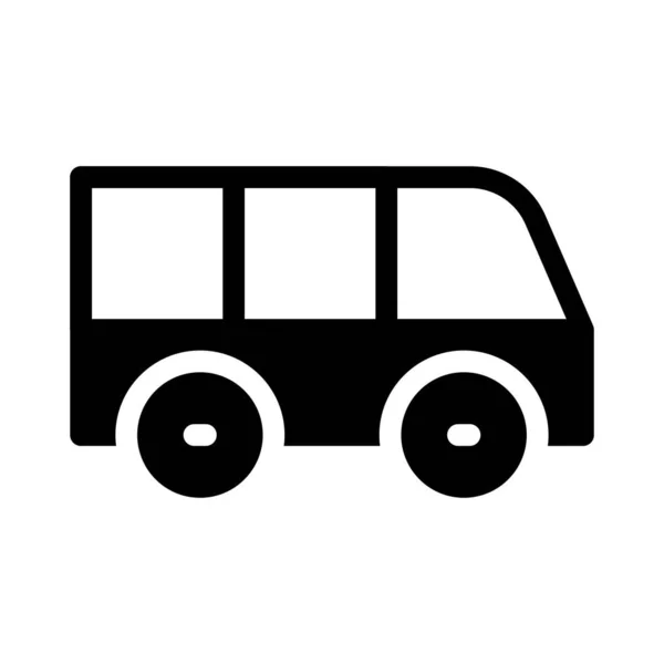 Автобус Гліф Плоский Значок — стоковий вектор