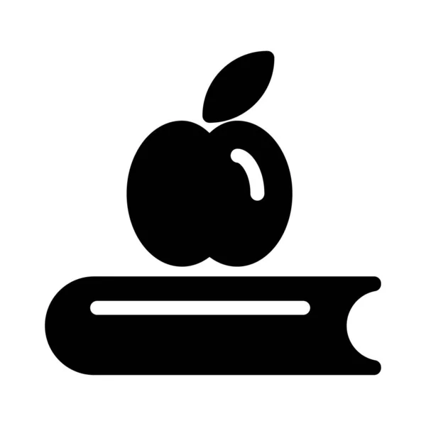 Яблучний Гліф Плоский Значок — стоковий вектор