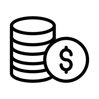 sikkeler ince çizgi simgesi