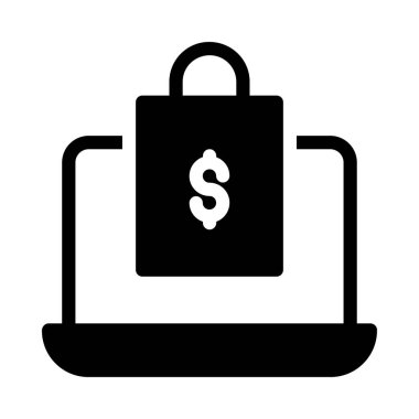 alışveriş glyph düz simgesi