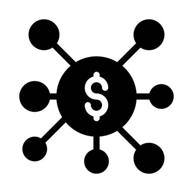 ağ glyph düz simgesi