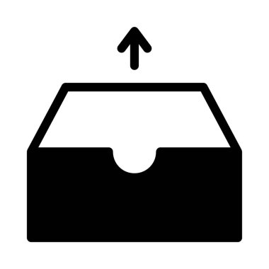 çekmece glyph düz simgesi