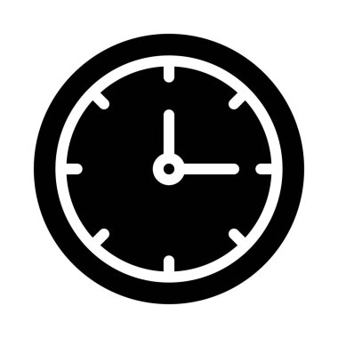 saat glyph düz simgesi