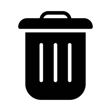 geri dönüşüm bin glyph düz simgesi