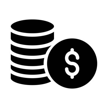 sikkeler glyph düz simgesi