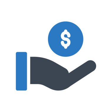 Doları glif renk simgesi