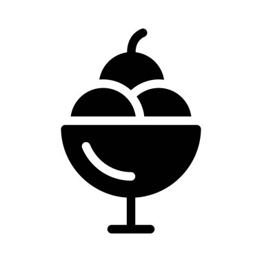 krem glyph düz simgesi