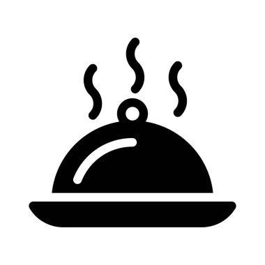 gıda glyph düz simgesi