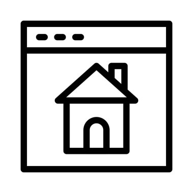 web sayfası ince çizgi simgesi