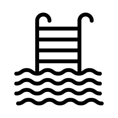 yüzme ince çizgi simgesi