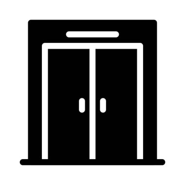 bina glyph düz simgesi