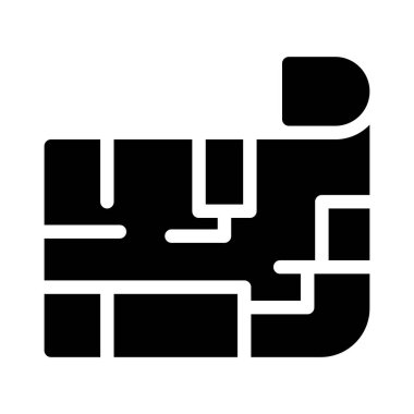 bina glyph düz simgesi