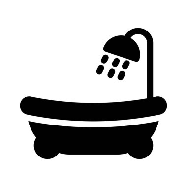 tub glyph düz simgesi