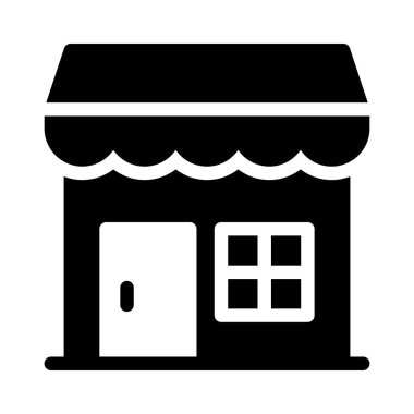 mağaza glyph düz simgesi