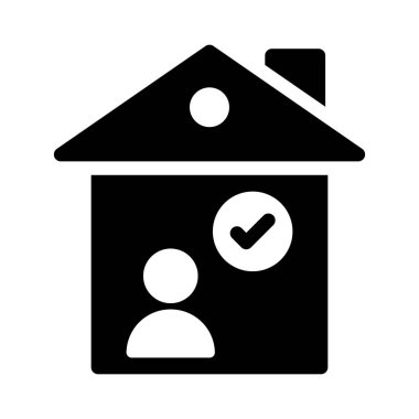 ev kabartması düz simge