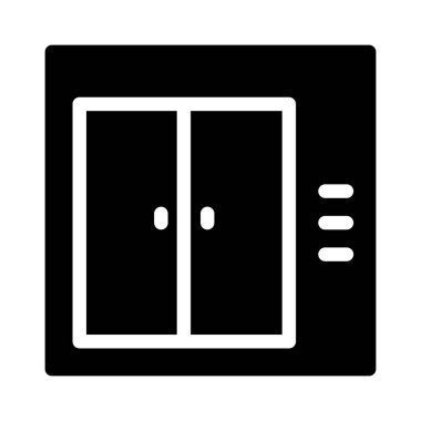 asansör glyph düz simgesi