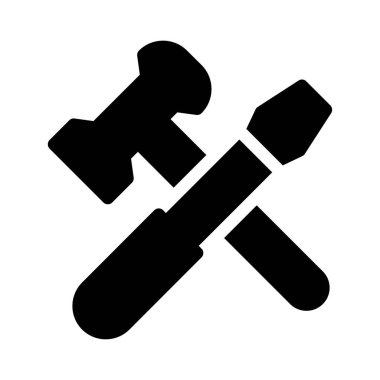 araçlar glyph düz simgesi