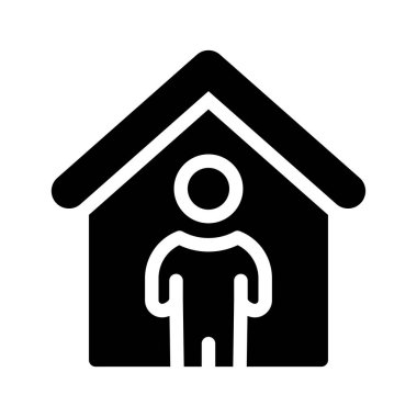 ev kabartması düz simge