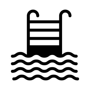 yüzme glyph düz simgesi