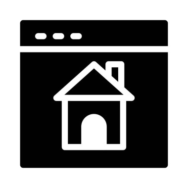 web sayfası glyph düz simgesi