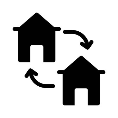 bina glyph düz simgesi