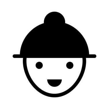 işçi glyph düz simgesi