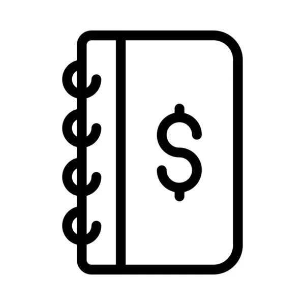 Icône Ligne Mince Dollar — Image vectorielle