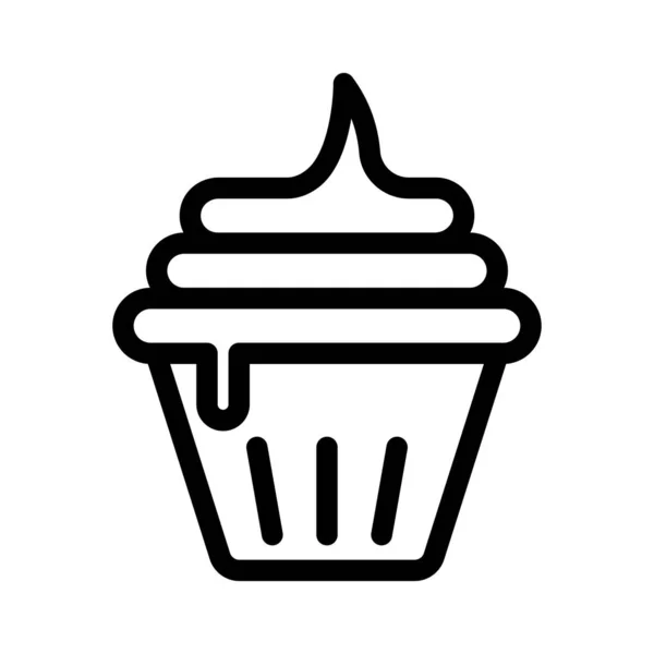 Muffin Dünnlinie Symbol — Stockvektor