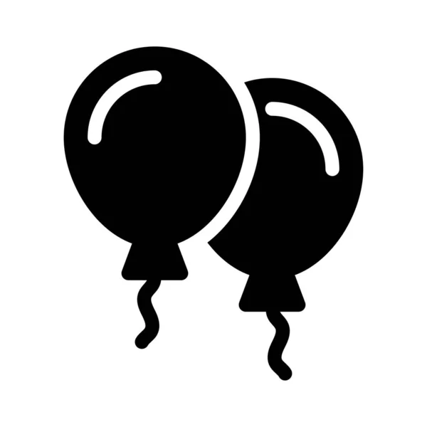 Ballon Glyph Plat Pictogram — Stockvector