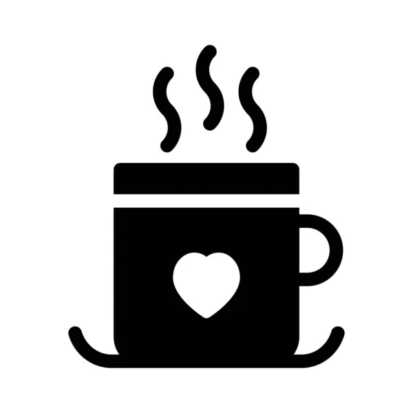 咖啡字形平面图标 — 图库矢量图片